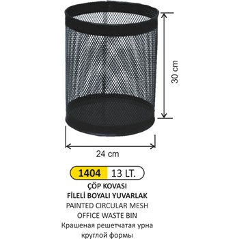 Metal 13 Lt Fileli Boyalı Yuvarlak